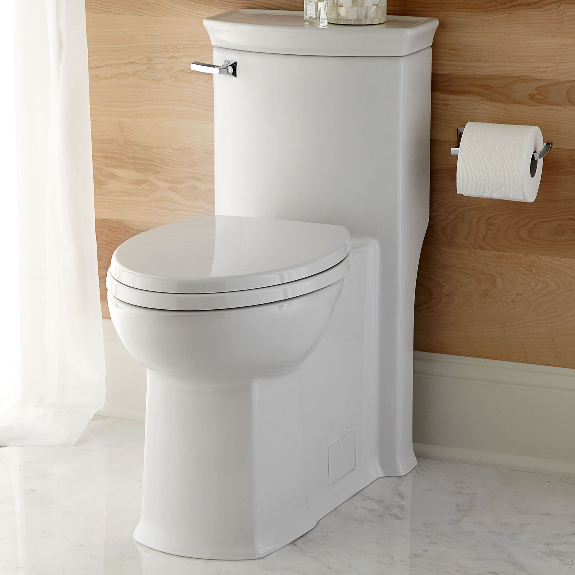 Wyatt® One-Piece Chair-Height Left-Hand Trip Lever Elongated Toilet with Seat